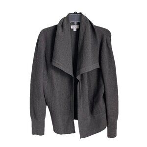 Carlisle New York Gray Open Front Cardigan Sweater Women's